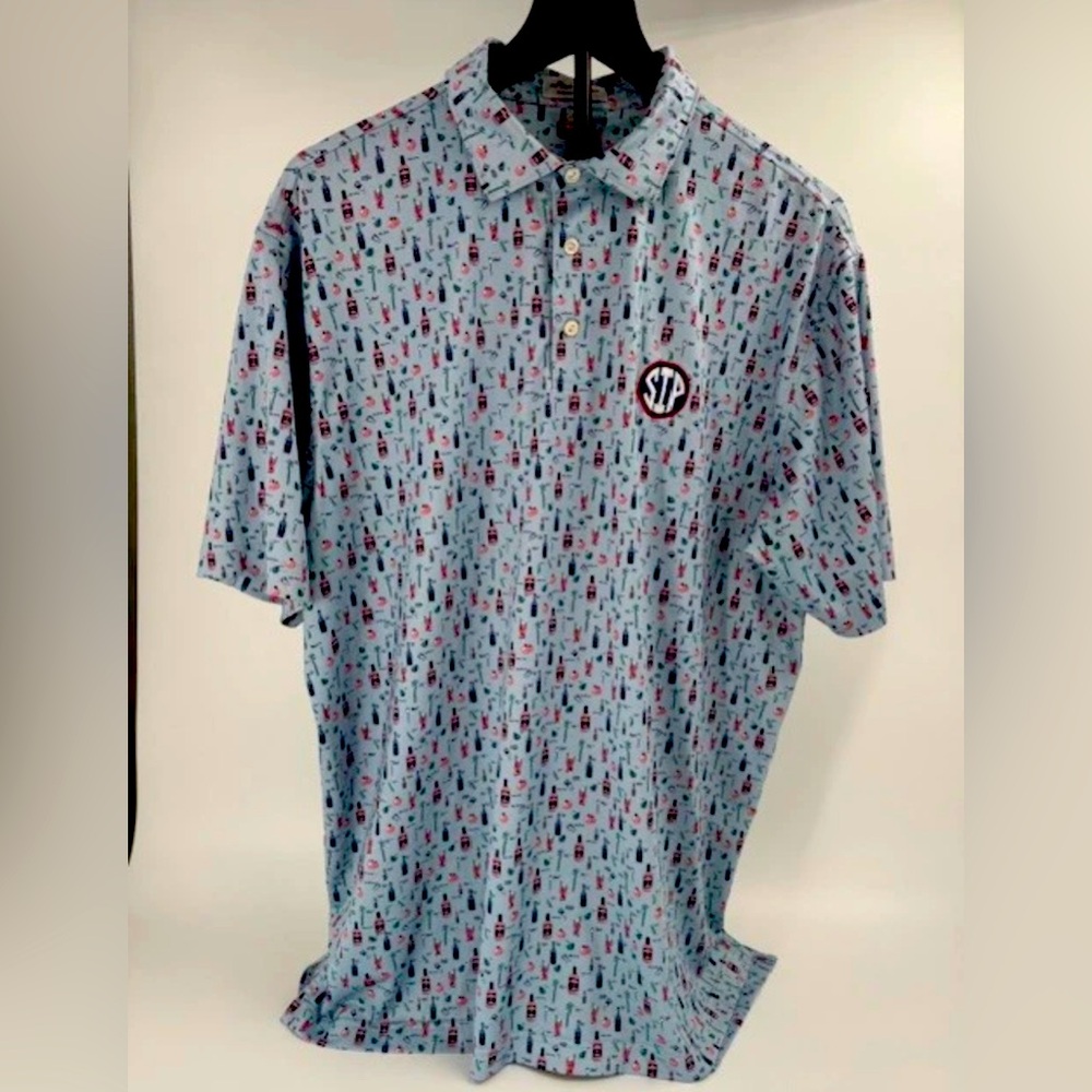 Peter Millar Bloody Mary SIP Polo! Ole Miss Large! EUC! - Picture 4 of 6